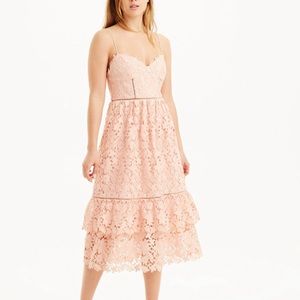 Club Monaco Pink Laced Midi Dress (size 0)